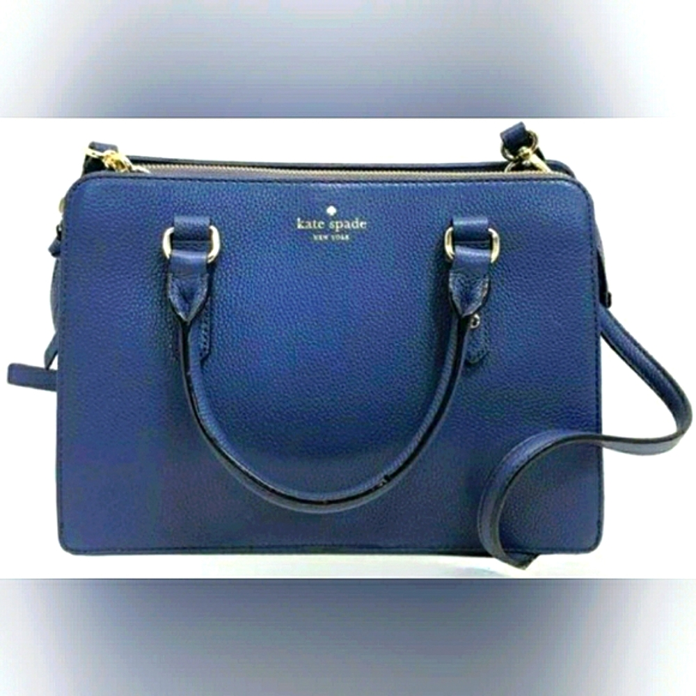 kate spade Mulberry Street Blue Pebbled Leather Lise Convertable Crossbody
